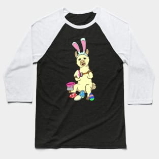 Easter - Cute alpaca painting Easter eggs Baseball T-Shirt